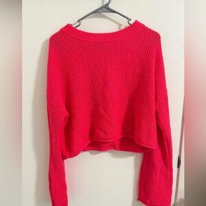Wild Fable Pink Rib-Knit crop Women’s Sweater